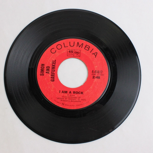 I am a Rock Flowers Never Bend Simon and Garfunkel 45 RPM Record 4-43617