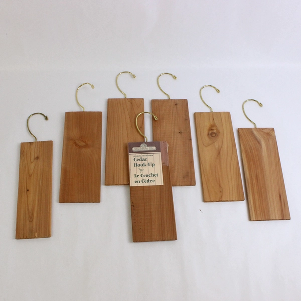 Lot of 7 Cedar Wood Closet Hook-Ups Pest Repelling Clothing Care