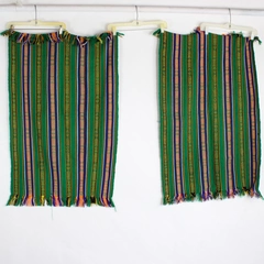 Lot Of 2 Hand Woven Table Runner Decorative Cloth Green 25" x 40"