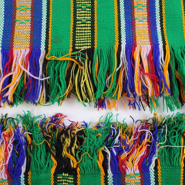 Lot Of 2 Hand Woven Table Runner Decorative Cloth Green 25" x 40"