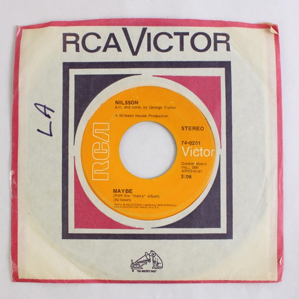 Maybe I Guess The Lord Must Be In New York City Harry Nilsson 45 RPM Record RCA