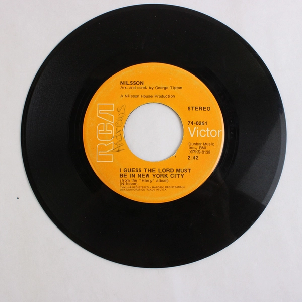 Maybe I Guess The Lord Must Be In New York City Harry Nilsson 45 RPM Record RCA