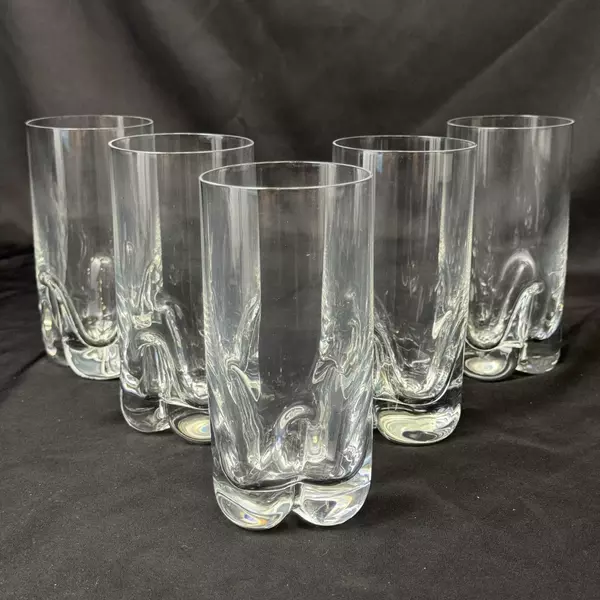 Set of Five Orrefors Excess 10 Ounce Flat Tumblers 5.5 Inch
