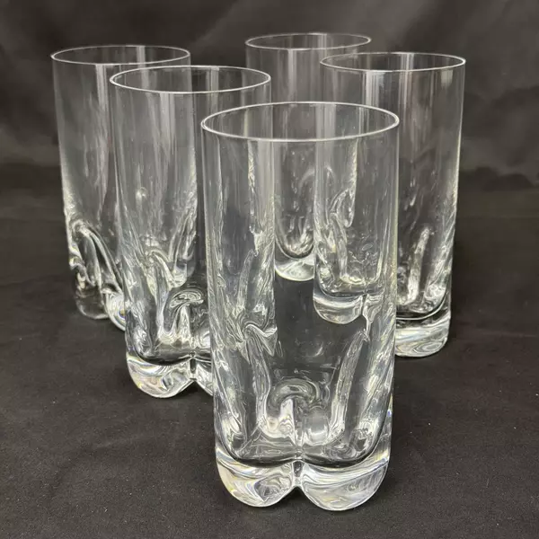 Set of Five Orrefors Excess 10 Ounce Flat Tumblers 5.5 Inch