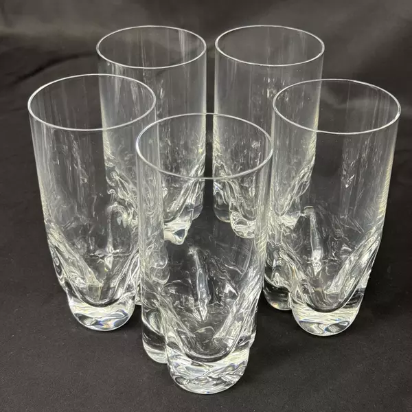 Set of Five Orrefors Excess 10 Ounce Flat Tumblers 5.5 Inch
