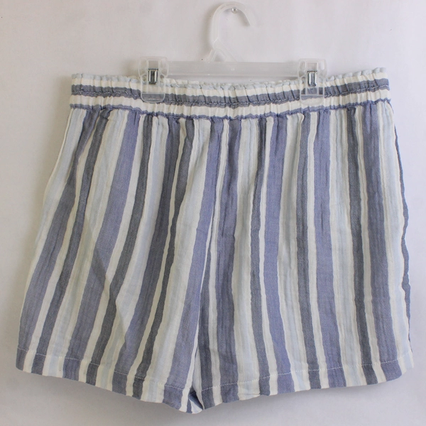 Beach Lunch Lounge Blue Stripe Beach Shorts Women's Large Casual Summer Wear