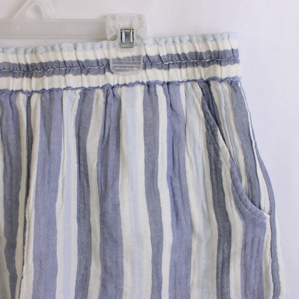 Beach Lunch Lounge Blue Stripe Beach Shorts Women's Large Casual Summer Wear