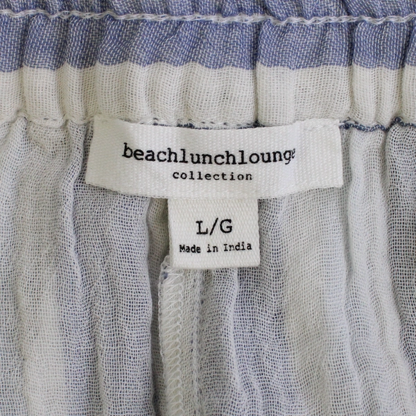 Beach Lunch Lounge Blue Stripe Beach Shorts Women's Large Casual Summer Wear