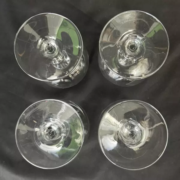 Set of 4 Clear Crystal Wine Glasses 7.5 Inches Tall