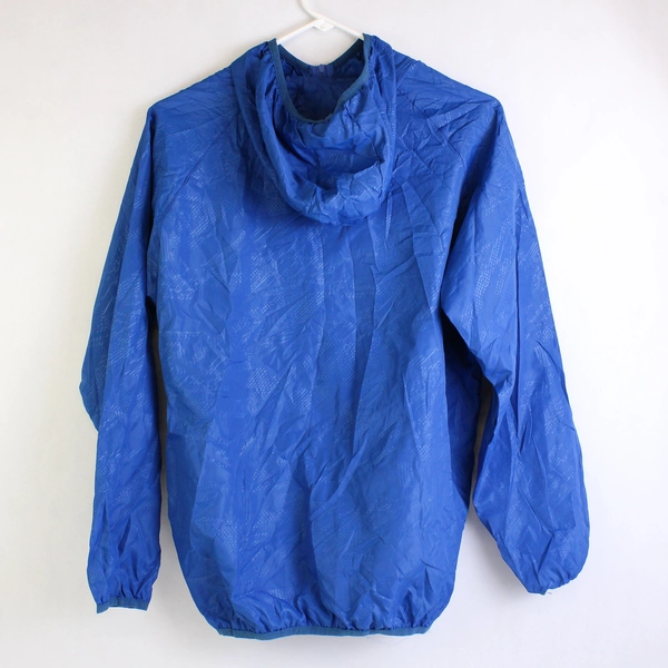 Blue Portable Travel Zip-Up Hooded Windbreaker with Pouch Youth Size XL
