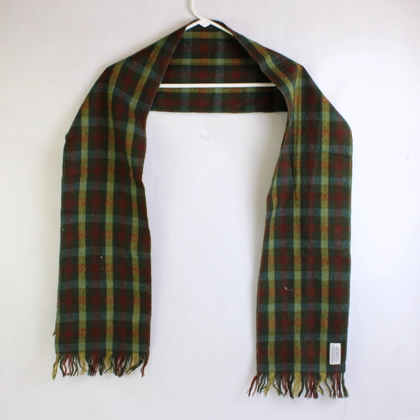 Lot of 3 Autumn Color Plaid Rectangle Scarves with Fringe