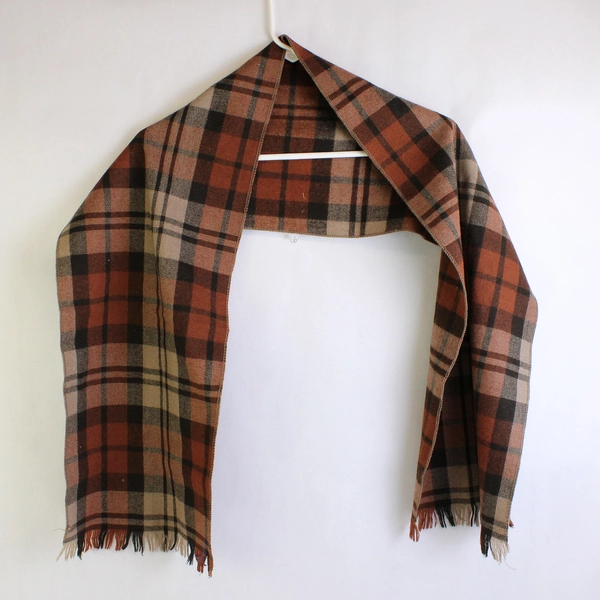Lot of 3 Autumn Color Plaid Rectangle Scarves with Fringe