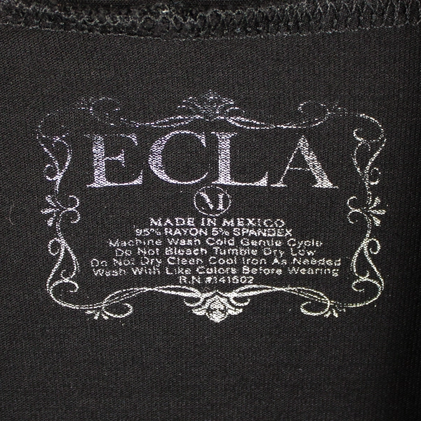 Ecla Black Open-Front Duster Gold Sleeve Accents Women's Size Medium