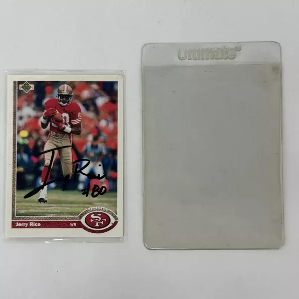 Jerry Rice 1991 Upper Deck Signed Card BAS Beckett Auto 49ers Raiders