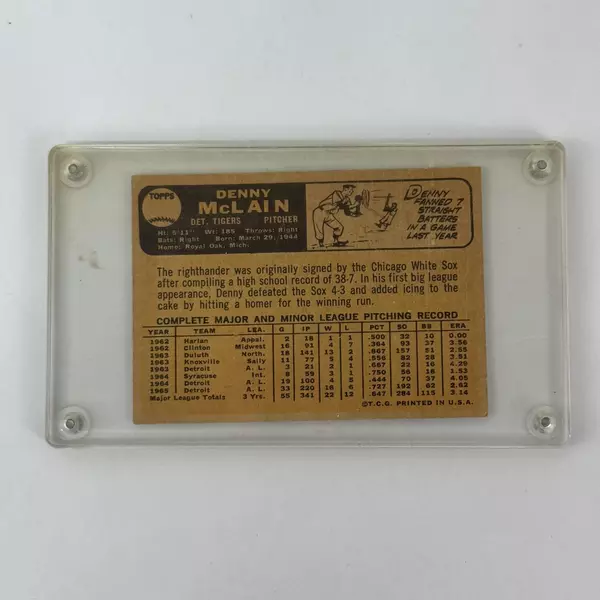 1966 Topps #540 Denny McLain Pitcher Tigers PSA 5 EX