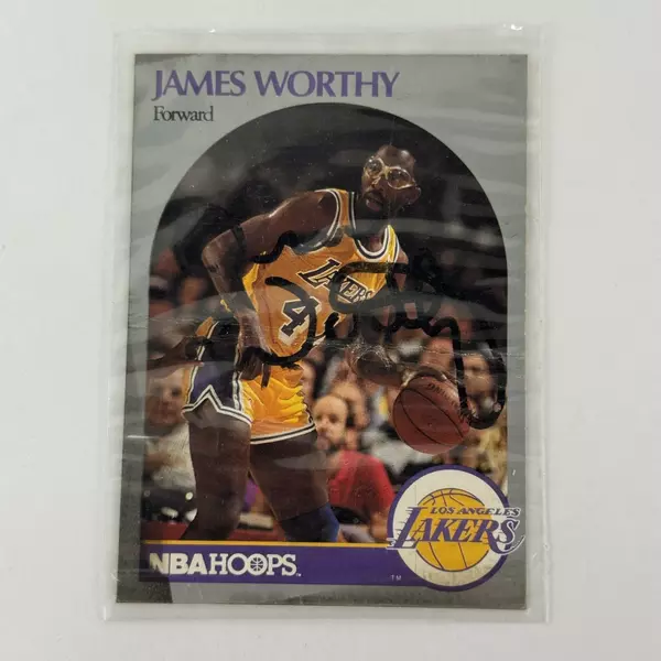 1990 NBA Hoops #163 James Worthy Signed Autograph Trading Card