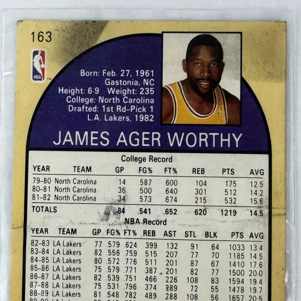 1990 NBA Hoops #163 James Worthy Signed Autograph Trading Card