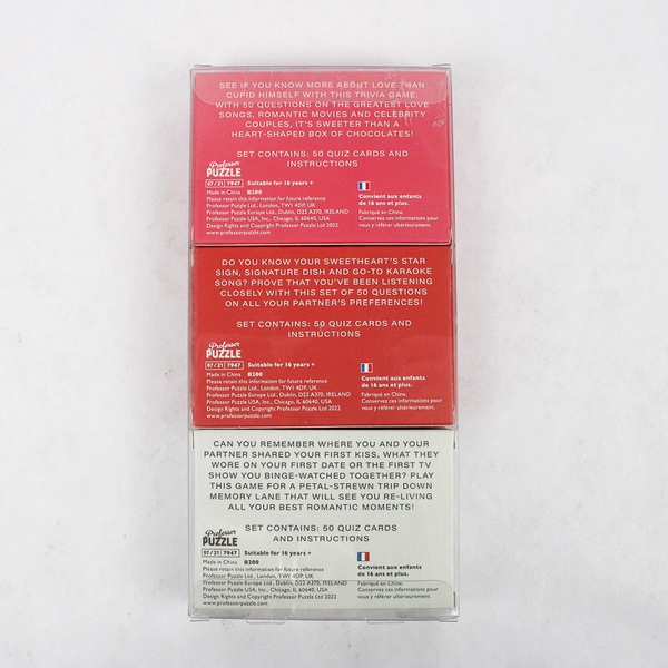 Professor Puzzle Pack Of Three Couples Quiz Cards Who Knows Who Perfect Match