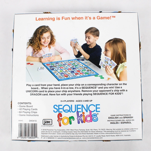 Sequence for Kids The No Reading Required Strategy Board Game Jax & Goliath