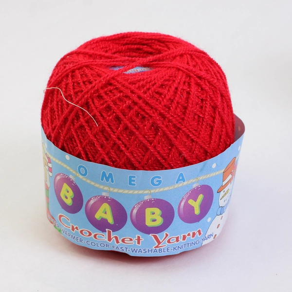 Lot of 10 Partly Used Omega Red Acrylic Baby Crochet Yarn Skeins
