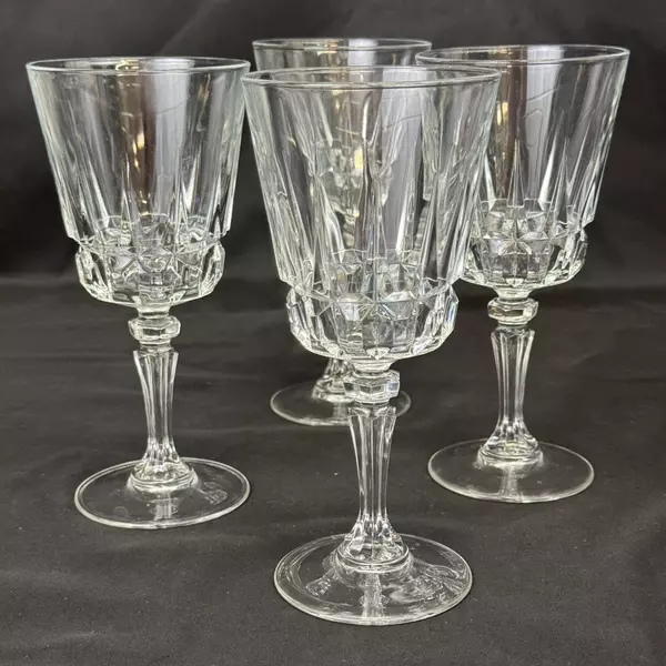 Set of 4 Cristal d'Arques Chantelle Claret Wine Glasses 7.5 Inch