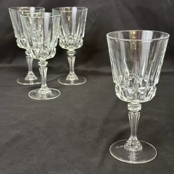 Set of 4 Cristal d'Arques Chantelle Claret Wine Glasses 7.5 Inch