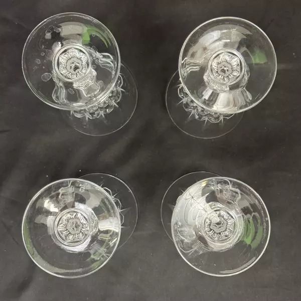 Set of 4 Cristal d'Arques Chantelle Claret Wine Glasses 7.5 Inch