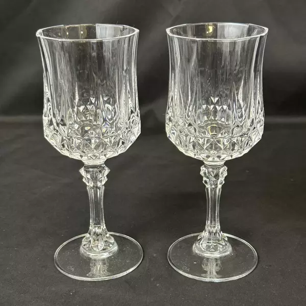 Set Of 2 Cristal D'Arques Longchamp Crystal Water Goblets 7.25 Inch