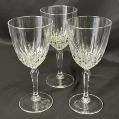 Set of 3 Cristal d'Arques Diamant Crystal Water Goblets