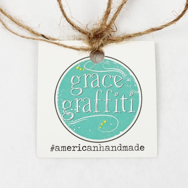 Set of 4 Grace Graffiti Handmade Wooden Christmas Ornament Coasters