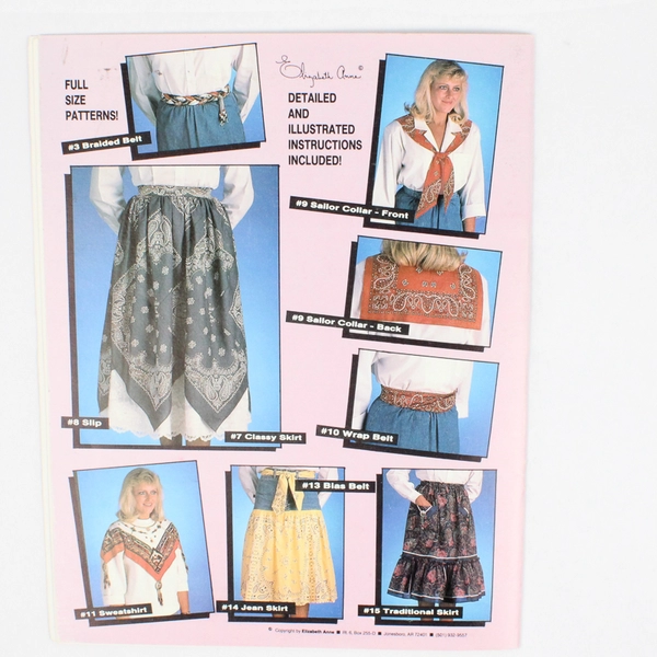 Sassy Lady Bandana Fashions by Elizabeth Anne #901 With Full Size Patterns