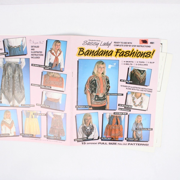 Sassy Lady Bandana Fashions by Elizabeth Anne #901 With Full Size Patterns