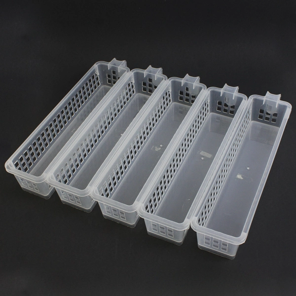 5 Clear Pantry Organizer Bins Plastic Storage Containers with Handle for Kitchen