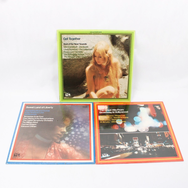 Lot of 3 Collector's Best Vinyl Records Get Together Sweet Land of Liberty Hits
