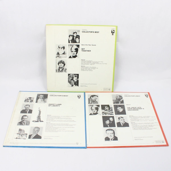 Lot of 3 Collector's Best Vinyl Records Get Together Sweet Land of Liberty Hits