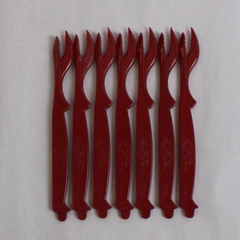 Lot Of 7 Unbranded Red Sea Sheller Utensils For Crab Lobster & Prawns 7.5" Long