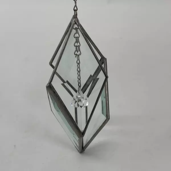 6" Hanging Glass Diamond Rhombus Lead Joints