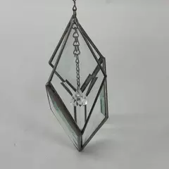 6" Hanging Glass Diamond Rhombus Lead Joints
