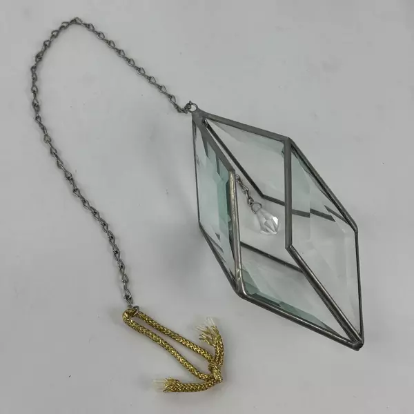 6" Hanging Glass Diamond Rhombus Lead Joints