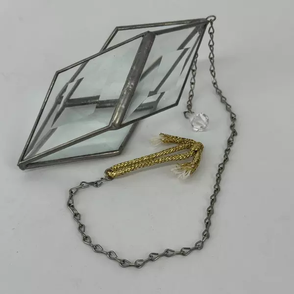 6" Hanging Glass Diamond Rhombus Lead Joints