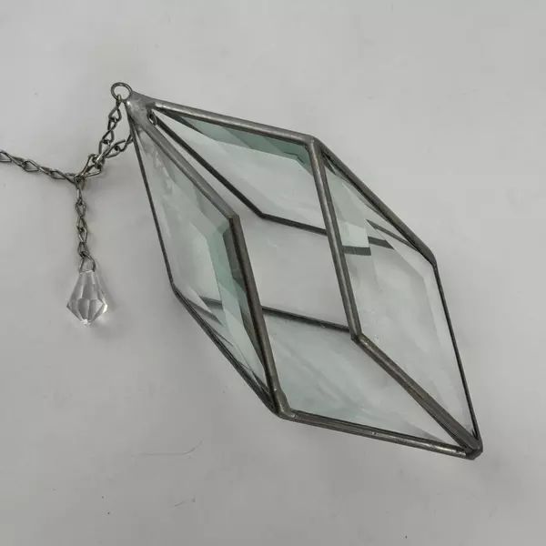 6" Hanging Glass Diamond Rhombus Lead Joints