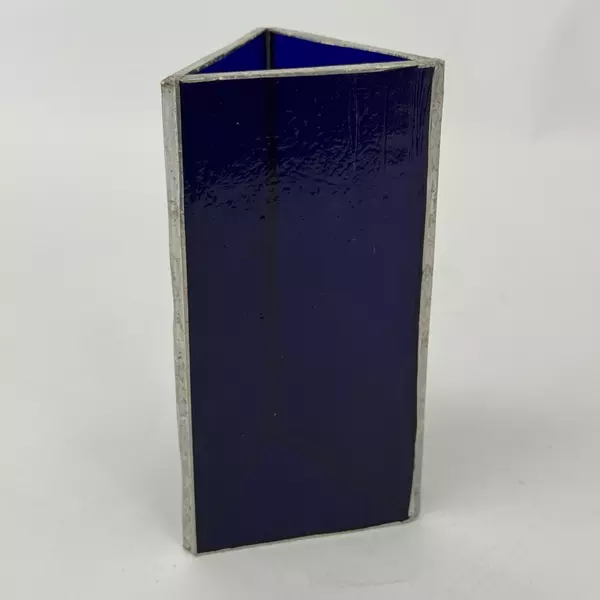 Handblown Cobalt Blue Glass Pyramid Decor Accent Piece