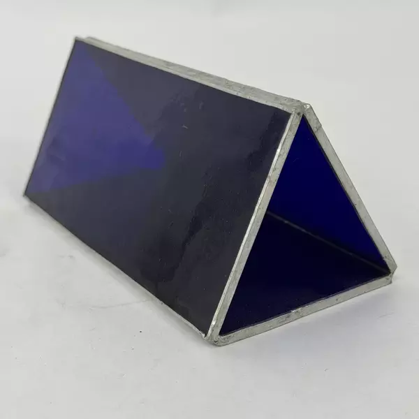 Handblown Cobalt Blue Glass Pyramid Decor Accent Piece
