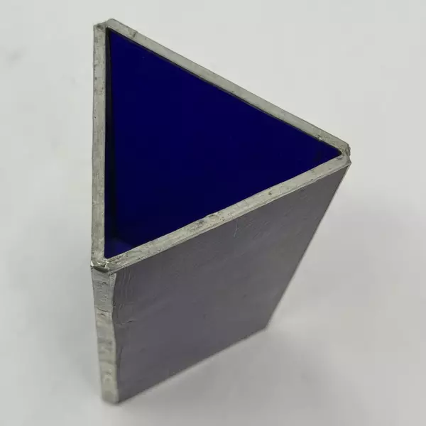 Handblown Cobalt Blue Glass Pyramid Decor Accent Piece