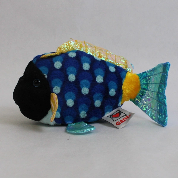 Ganz Webkinz Lil' Kinz Blue Trigger Fish Plush 5.5" Stuffed Animal Toy