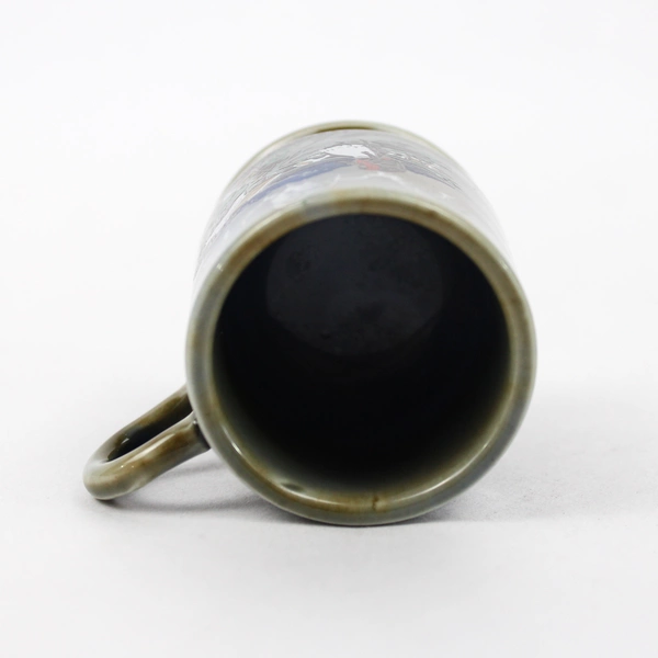 Ireland Irish Mini Ceramic Porcelain Mug Countryside Green Woman & Basket