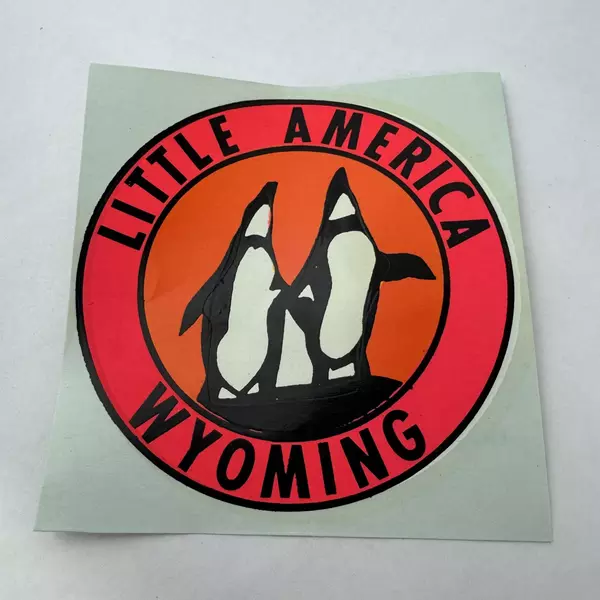Vintage Little America Wyoming State Souvenir Penguins Water Travel Decal Enco
