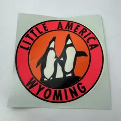 Vintage Little America Wyoming State Souvenir Penguins Water Travel Decal Enco