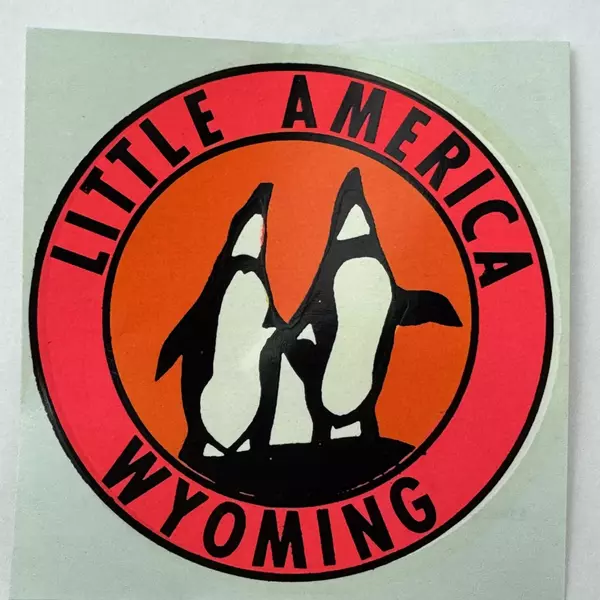 Vintage Little America Wyoming State Souvenir Penguins Water Travel Decal Enco