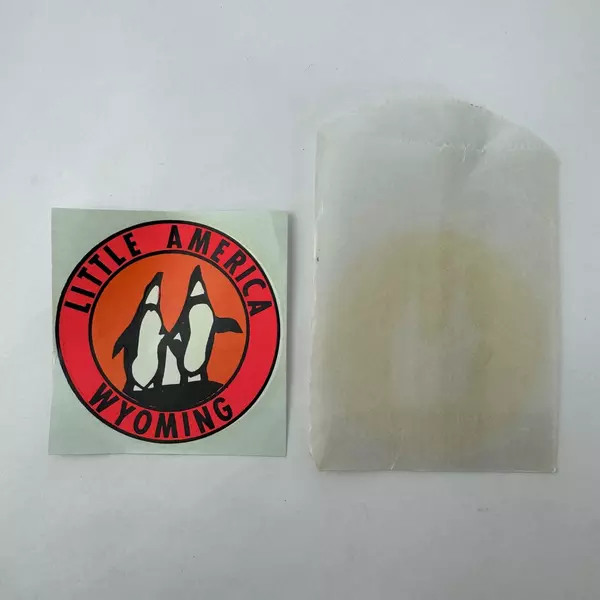 Vintage Little America Wyoming State Souvenir Penguins Water Travel Decal Enco